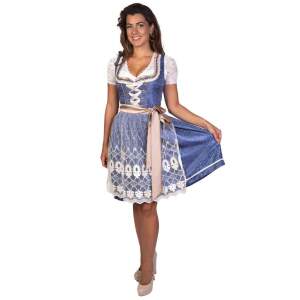EMELY Dirndl Trachtenkleid Damen 2:TLG Blau/Natur 44