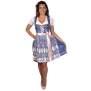 EMELY Dirndl Trachtenkleid Damen 2:TLG Blau/Rosa 42