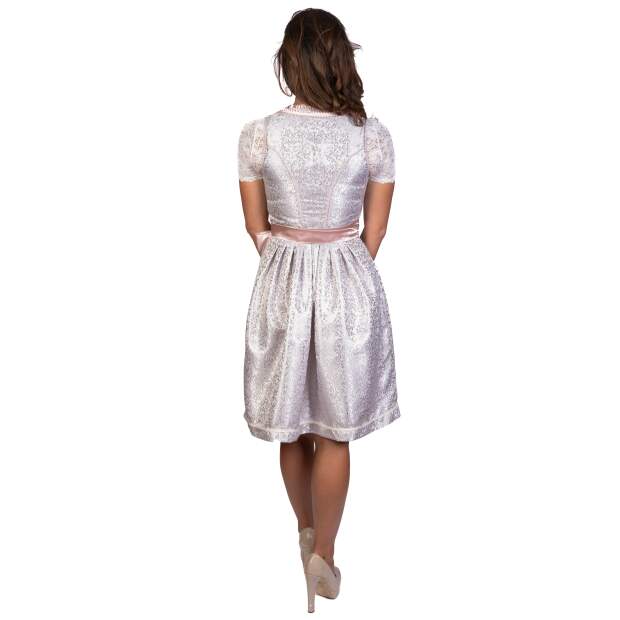 EMELY Dirndl Trachtenkleid Damen 2:TLG Grau/Rosa 36