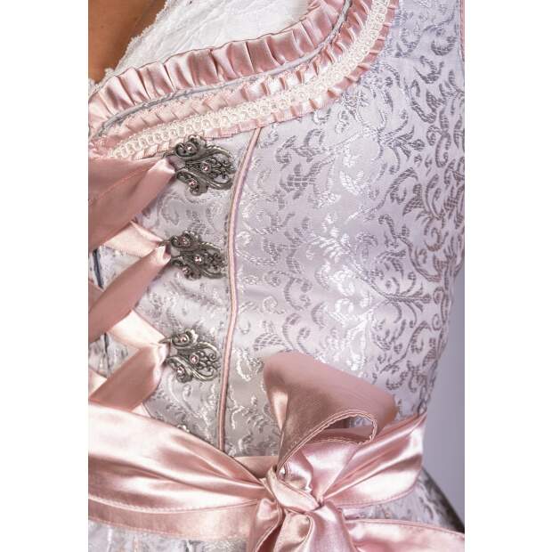 EMELY Dirndl Trachtenkleid Damen 2:TLG Grau/Rosa 36