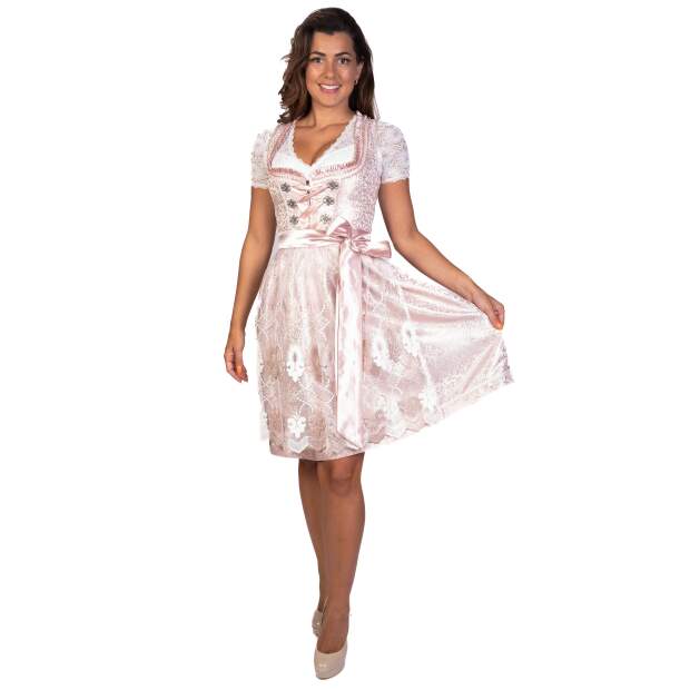 EMELY Dirndl Trachtenkleid Damen 2:TLG Rosa 36