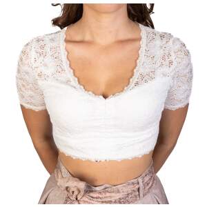 Trachtl DARIA Trachten Damen Dirndlbluse Spitze - Weiß/Creme 34