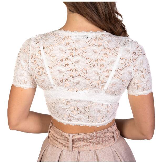 Trachtl DARIA Trachten Damen Dirndlbluse Spitze - Weiß/Creme 36