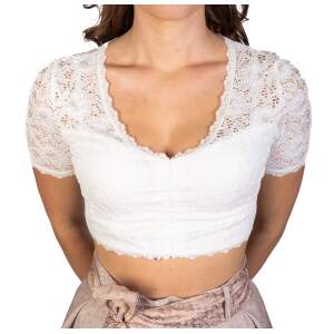 Trachtl DARIA Trachten Damen Dirndlbluse Spitze - Weiß/Creme 44