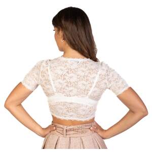 Trachtl DARIA Trachten Damen Dirndlbluse Spitze - Weiß/Creme 44