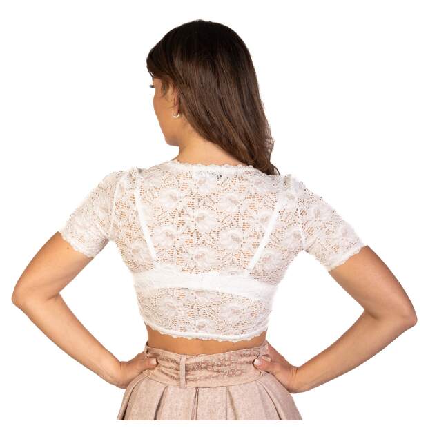 Trachtl DARIA Trachten Damen Dirndlbluse Spitze - Weiß/Creme 46