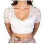 Trachtl DARIA Trachten Damen Dirndlbluse Spitze - Weiß/Creme 48