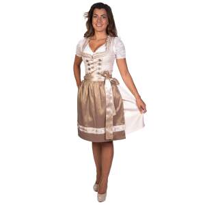 Vicky Dirndl Trachtenkleid Damen 2:TLG Cremeweiss/Gold 40