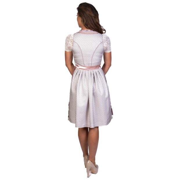 Vicky Dirndl Trachtenkleid Damen 2:TLG Grau/Rose 44