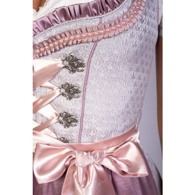 Vicky Dirndl Trachtenkleid Damen 2:TLG Grau/Rose 44