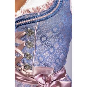 Trachtl - Midi Dirndl Alissa  2.Tlg Blau/Rosa 40