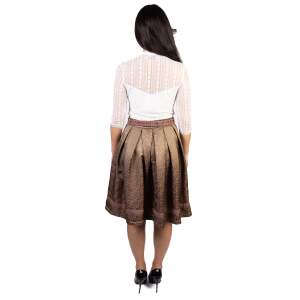 Trachtl Giselle Faltenrock mit Gürtel 36 Khaki/Rose