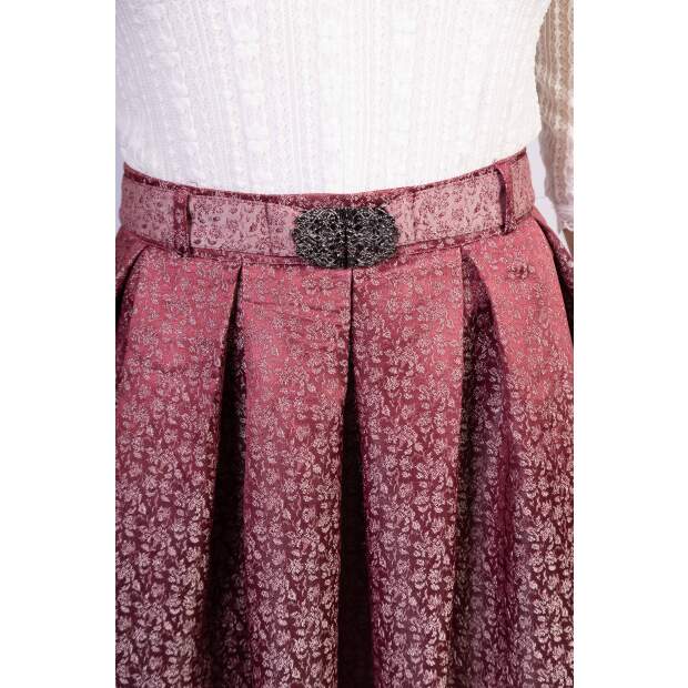 Trachtl Giselle Faltenrock mit Gürtel 38 Bordeaux/Weiß