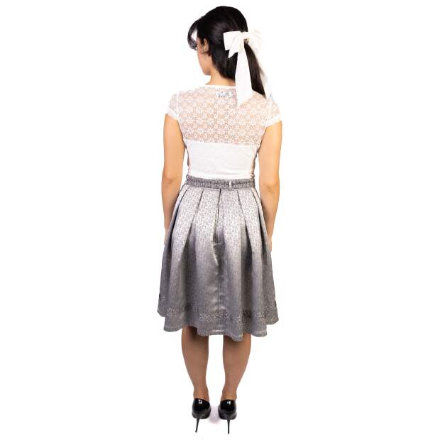 Trachtl Giselle Faltenrock mit Gürtel 44 Grau/Schwarz