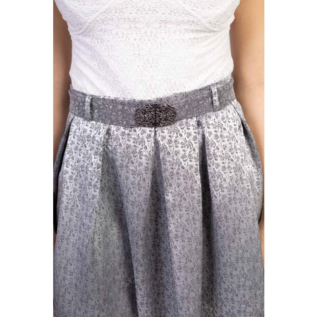 Trachtl Giselle Faltenrock mit Gürtel 44 Grau/Schwarz