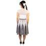Trachtl Giselle Faltenrock mit Gürtel 44 Grau/Schwarz