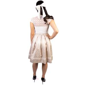 Trachtl Giselle Faltenrock mit Gürtel 34 Beige/Weiss