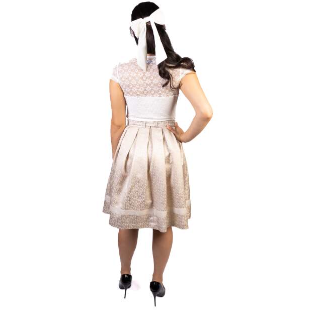 Trachtl Giselle Faltenrock mit Gürtel 36 Beige/Weiss