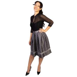 Trachtl Giselle Faltenrock mit Gürtel 36 Schwarz/Grau